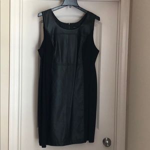 Lane Bryant Black Faux Leather Ponte Dress